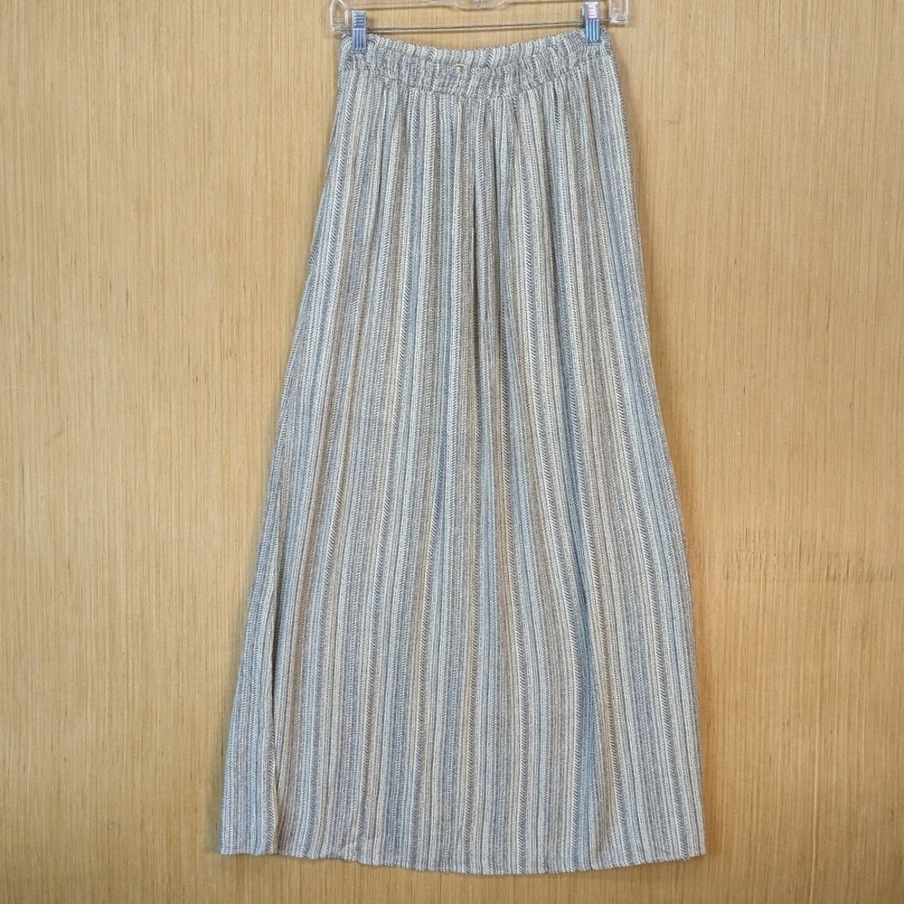 Hem & Thread Womens Small Black White Chevron‎ Print Lined Maxi Skirt Boho Indie - Picture 4 of 8